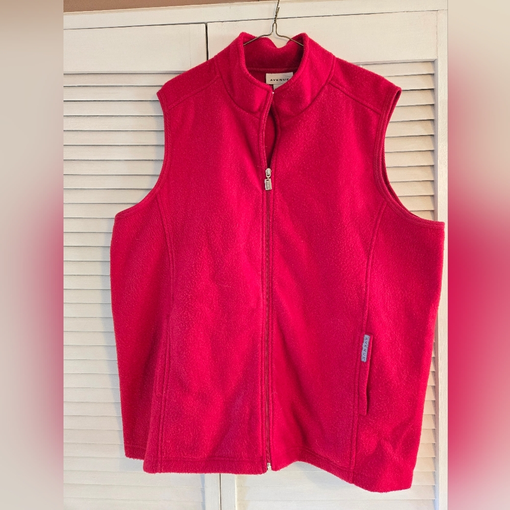Lands' End Red Fleece Vest